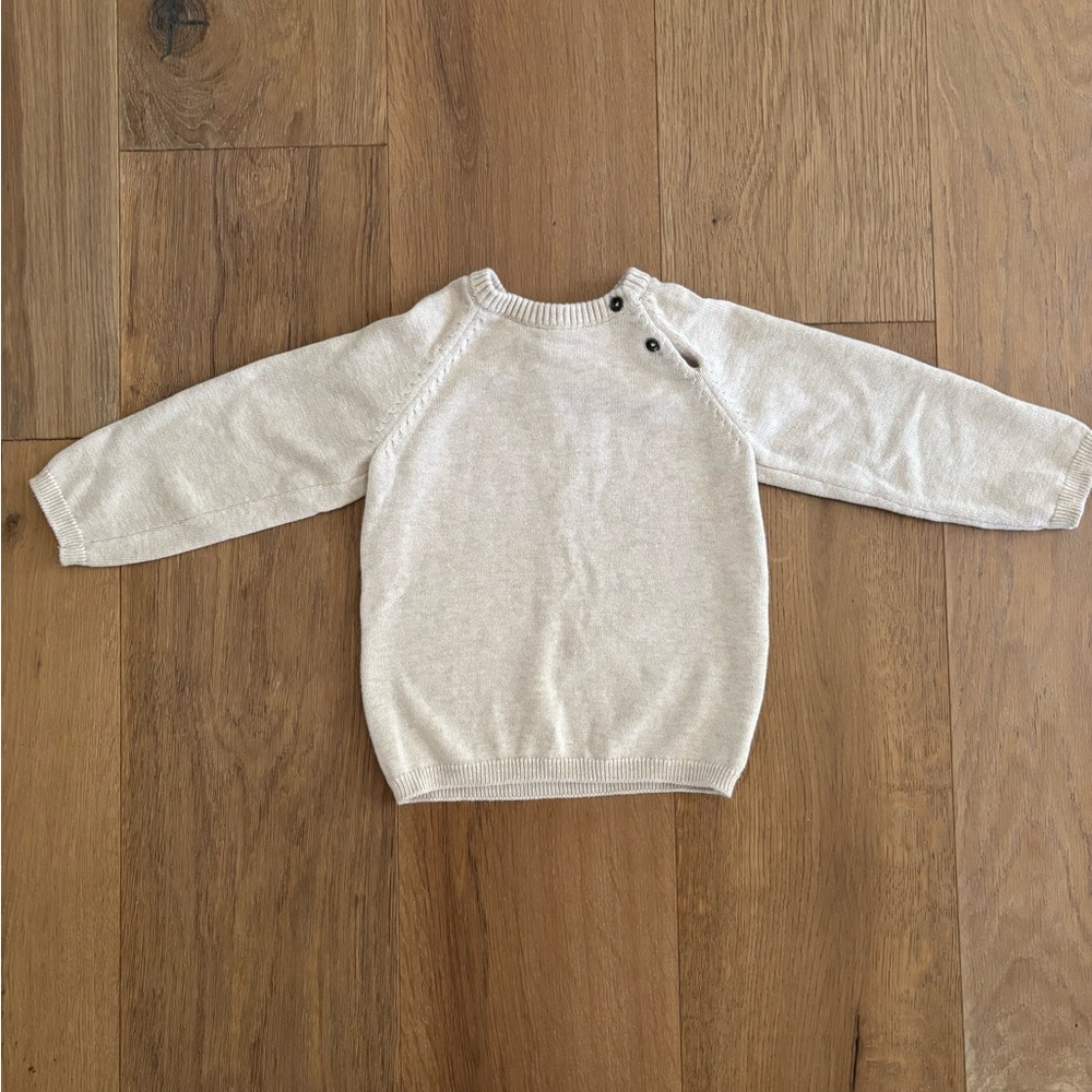 H&M Cream Knit Sweater with Button Detail